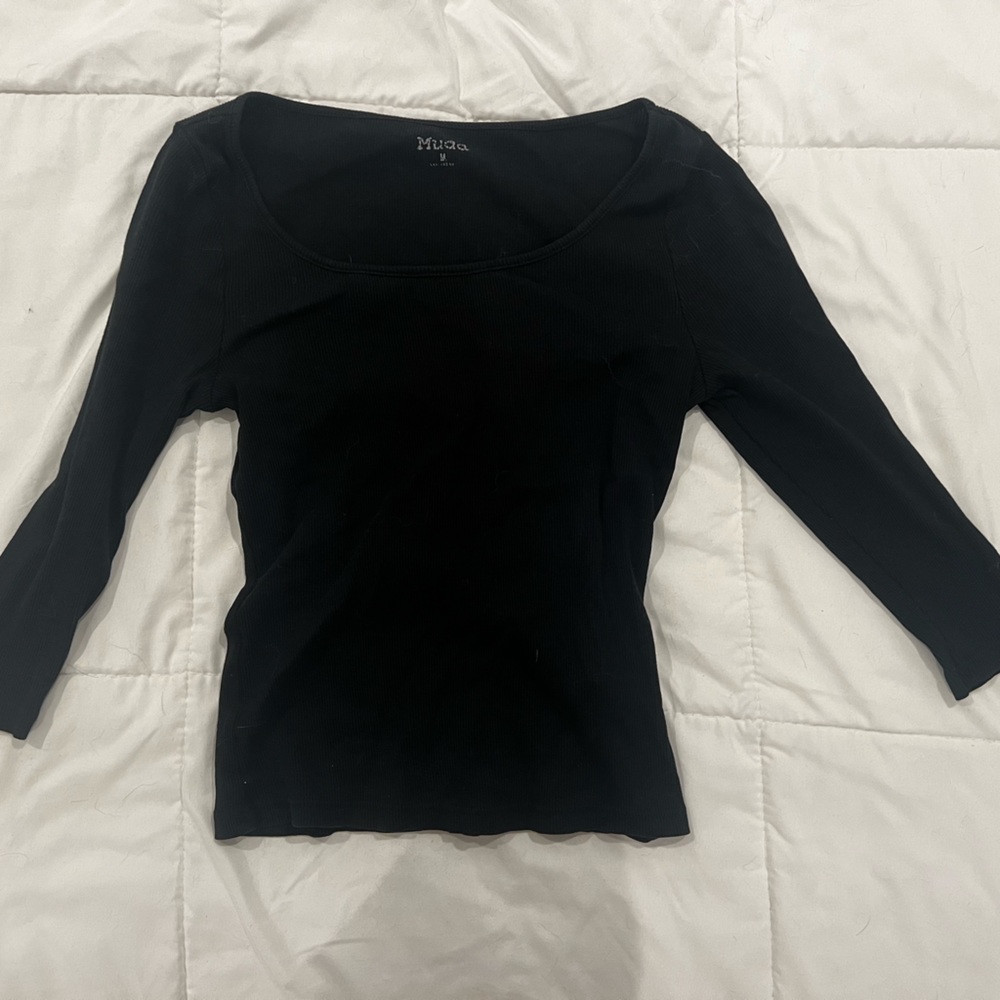 MUDD Small Black 3/4 Sleeve Top